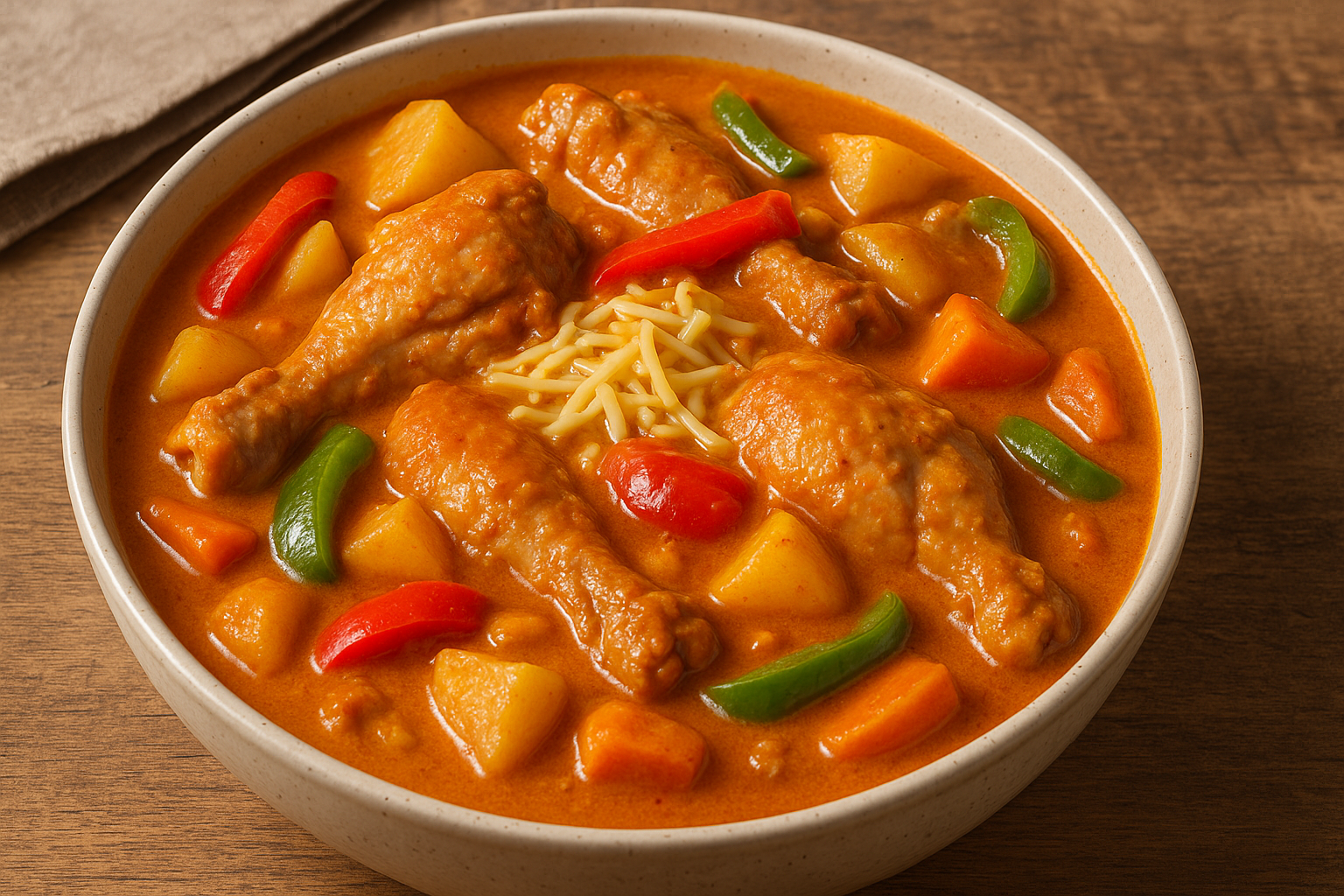Best Chicken Caldereta Recipe 13 Filipino Chicken Caldereta made with chicken drumsticks, potatoes, carrots, and bell peppers simmered in a thick, savory tomato-based sauce.