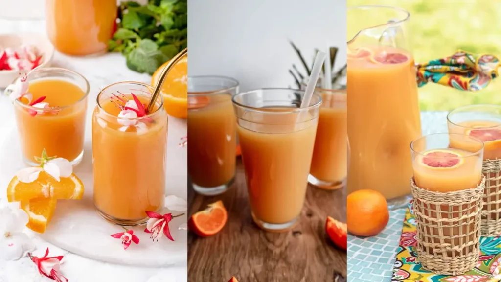 Disney POG Juice Recipe 12 Tropical POG Juice in a jug and glasses—Disney-style homemade recipe