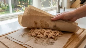 Can Chicken Pizza Crust Recipe: The Viral Low-Carb Pizza Americans Are Loving 14 Draining canned chicken with paper towels to remove excess moisture for chicken pizza crust