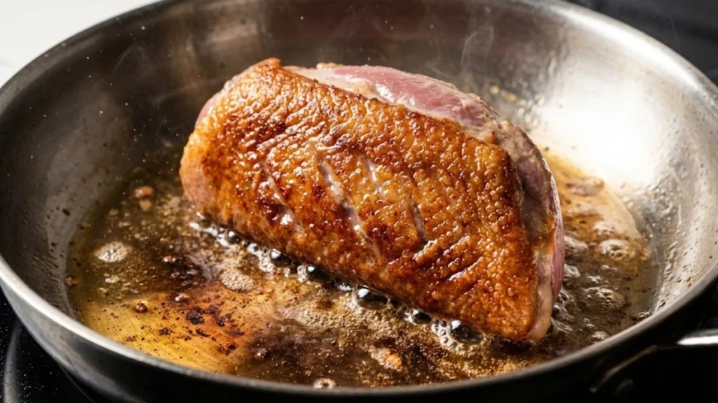 Duck and Sauce Recipe 13 Homemade duck sauce simmering in a pan until thick and glossy - Duck and Sauce Recipe