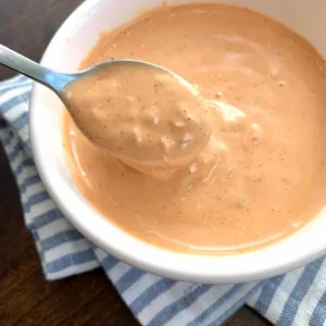 Big Mac Sauce Recipe 16 Mixing ingredients to make homemade Big Mac sauce in a bowl