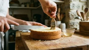 Mark Beahm Baked Alaska Recipe: The No-Fail Ice Cream Dessert Everyone Loves 15 Preparing cake base for baked Alaska