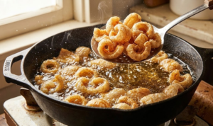 How to Make Pork Rinds Recipe 20 frying pork skin in hot oil for how to make pork rinds recipe crispy
