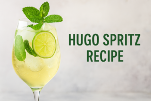 Hugo Spritz Recipe 14 Classic hugo spritz recipe garnished with fresh mint leaves and lime slices in a wine glass