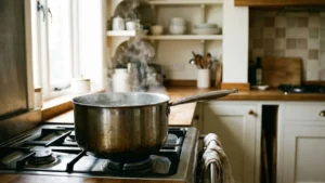 Recipe Ugali 14 Boiling water in a pot for recipe ugali
