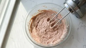 Braunschweiger Dip Recipe 17 Braunschweiger dip being mixed until smooth and creamy.