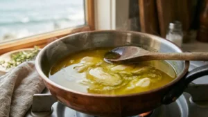 Florida Permit Sauce Recipe 14 Butter and olive oil melting together in a small saucepan over low heat for Florida permit sauce