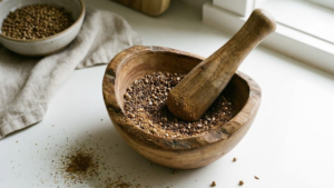 Pharaoh Sauce Recipe 15 Grinding toasted cumin and coriander seeds for Pharaoh sauce