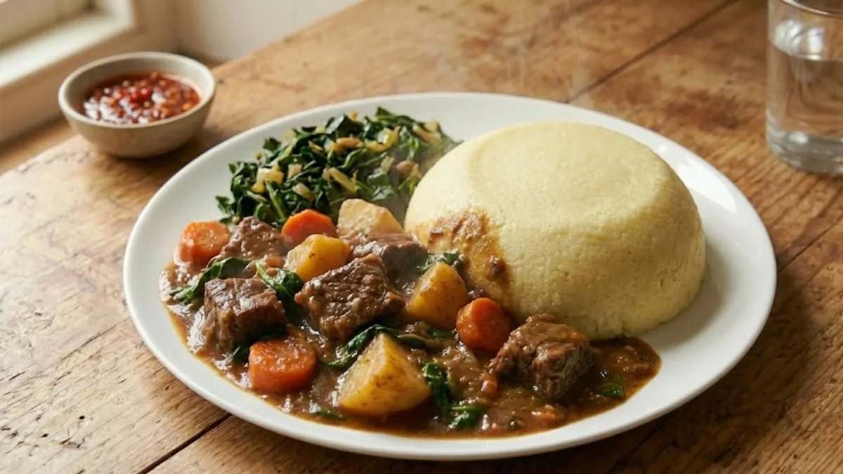 Recipe Ugali 13 Recipe ugali served with vegetables