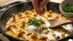 How to Make Rahmschwammerl Recipe 20 Seasoning and garnishing mushrooms