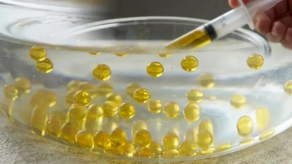 Molecular Gastronomy Recipes 12 Setting olive oil pearls during molecular gastronomy spherification- Molecular Gastronomy Recipes