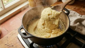Recipe Ugali 18 Ugali pulling away from the pot sides