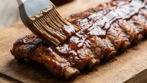 How to Bake Spare Ribs Recipe in the Oven 20 brushing bbq sauce on oven baked spare ribs
