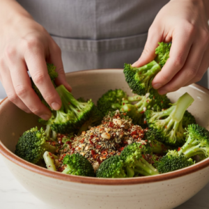 CAVA Fiery Broccoli Recipe 15 Broccoli tossed with olive oil and spicy seasoning
