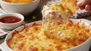 Crab Rangoon Dip Recipe 19 Crab rangoon dip being served with crispy wonton chips