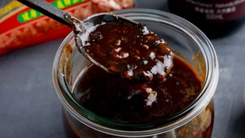 Homemade black bean sauce ready to serve