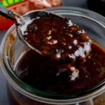 Homemade black bean sauce ready to serve