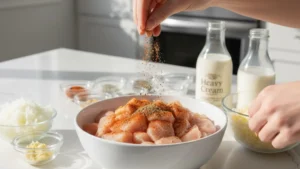 Best Turbriskafil Recipe 15 Seasoning chicken with spices for creamy turbriskafil recipe.