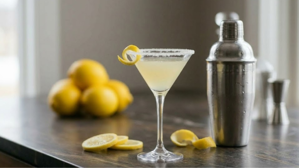 Lemon Drop Recipe 12 Classic lemon drop RECIPE cocktail in a sugar rimmed martini glass with lemon garnish