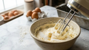 Stock’s Bakery Pound Cake Recipe 15 Creaming butter and sugar for pound cake batter.