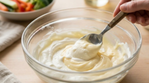 Knorr Spinach Dip Recipe – The Classic Creamy Party Dip Everyone Loves 6 Mixing sour cream and mayonnaise for spinach dip