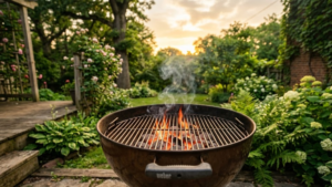 Classic Cookout Recipes 15 Preheating grill for classic backyard cookout burgers