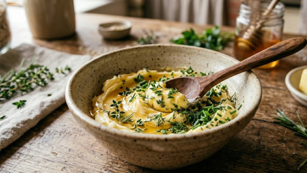 6 Beltane Recipes: Easy & Traditional Dishes for a Magical May Day Feast 4 Honey and herbs mixed into butter for Beltane recipe