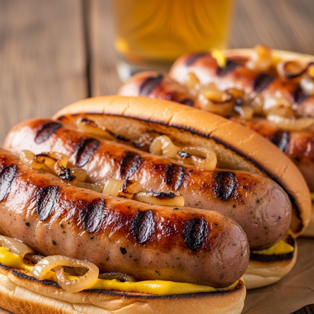 Brat Recipe (Beer Brats) – Juicy, Flavorful & Easy to Make 13 Juicy beer brats recipe with caramelized onions in toasted buns