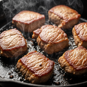 Possum Recipe: A Complete Guide to Cooking Tender, Flavorful Wild Game 17 Searing possum meat in a hot pan