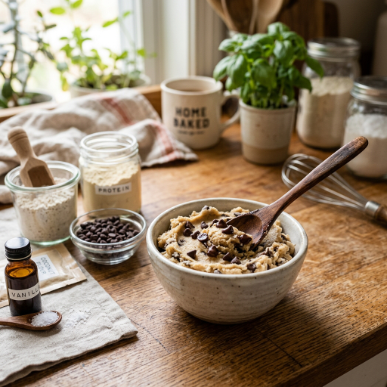 15 Protein Dessert Recipes: Healthy High-Protein Treats That Taste Amazing 19 Edible protein cookie dough with chocolate chips.