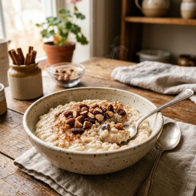 15 Protein Dessert Recipes: Healthy High-Protein Treats That Taste Amazing 23 Protein rice pudding topped with cinnamon and almonds.
